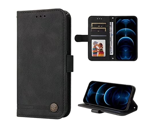 Image of SEAHAI Case for Sony Xperia 5 V Leather PU Wallet Folio Stand Cover, Ultra-thin Shockproof Case Kickstand with Credit Card Slots TPU Shell Magnetic Close - Black