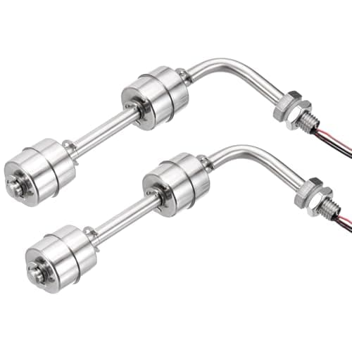Image of sourcing map Stainless Steel Float Switch, 150mm Rod 110V DC 0.5A Horizontal Water Level Sensor M10 Thread Double Tank Liquid Level Controller for Pump/Alarm 2 Pcs