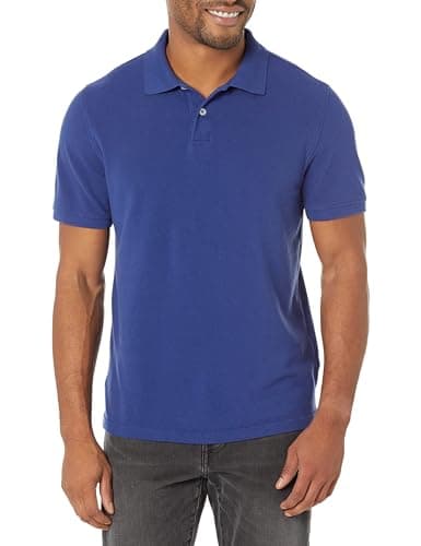 Image of Amazon Essentials Men's Slim-Fit Cotton Pique Polo Shirt, Navy, XXL