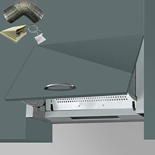 Image of SIA INT60SS 60cm Silver Integrated Built In Kitchen Cooker Hood And 3m Ducting