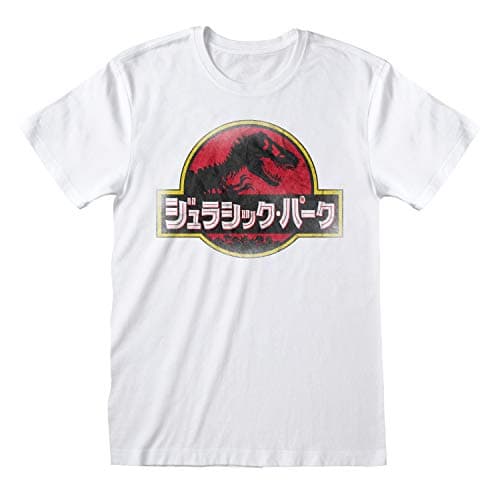 Image of Jurassic Park Mens Japanese Logo T-Shirt, White, S-2XL