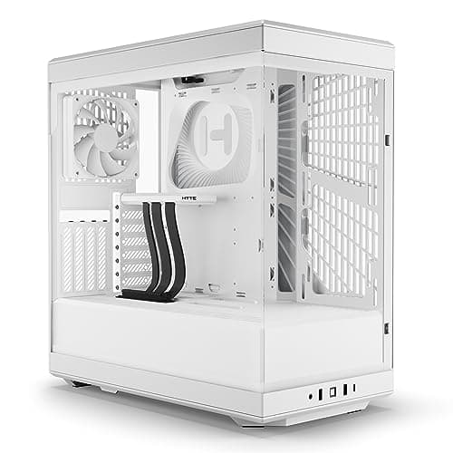 Image of HYTE Y40 Modern Aesthetic Panoramic Tempered Glass Mid-Tower ATX Computer Gaming Case with PCIE 4.0 Riser Cable Included, Snow White (CS-HYTE-Y40-WW)