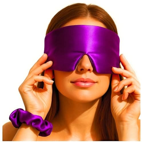 Image of Coco & Millie 100% Mulberry Silk Eye Mask & Scrunchie – 19 Momme Oeko-TEX® Certified | Luxury Sleep Set with Adjustable Fit in Gift Box”