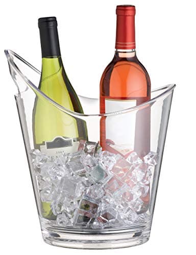 Image of BarCraft Wine Cooler Bucket with Handle, Plastic, Transparent, 4.4 Litres (For 2 Bottles)