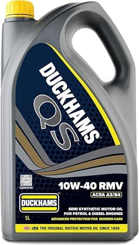 Image of Duckhams QS 10W-40 RMV Semi Synthetic Engine Oil 5 Litres, ACEA A3/B4, API SP, VW 501.00/505.00, Premium Motor Oil for Petrol & Diesel Fuel Injected & Multivalve Engines For Protection & Performance