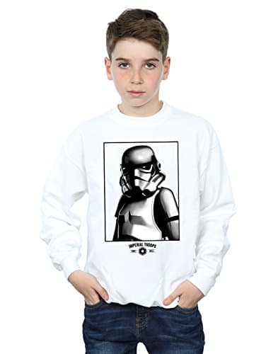 Image of Absolute Cult Star Wars Boys Imperial Troops Sweatshirt White 9-11 Years
