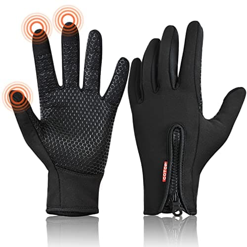 Image of COTOP Winter Warm Gloves for Men Women, Outdoor Windproof Touchscreen Gloves Water Resistant Anti Slip for Running Cycling Walking Riding Driving-M