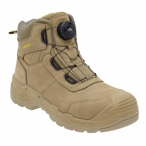 Image of STANLEY Harrigan Men's Waterproof, Leather, FitGo Lace, Steel Plate, Steel Toe, Safety Work Boot, Stone, UK10