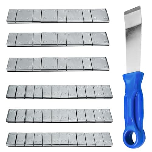 Image of 360g Metal Tire Balancing Weights, 5g+10g, 5gx12 Car Tire Weight Balancer, Self Adhesive Wheel Balance Weights, Adhesive Stick On Wheel Weights, Wheel Balance Weights for Motorcycle, 1 x Shovel Blade
