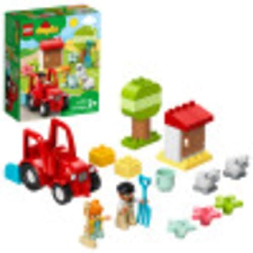 Image of LEGO DUPLO Town Farm Tractor & Animal Care 10950 Creative Playset for Toddlers with a Toy Tractor and 2 Sheep, New 2021 (27 Pieces)