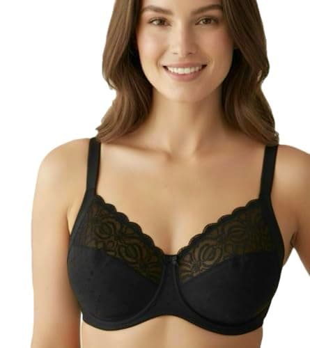 Image of Ex Premium Store Marks Fuller Large Bust Underwired Non Padded White Amelia Full Cup Bra F to J Cup (UK, Cup & Band, H, 32, Black)