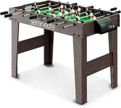 Image of SereneLife 4ft Football Table 48 Inch Game Table for Home Game Room Kids Adults – Compact Foosball Table with Steel Rods and 2 Balls