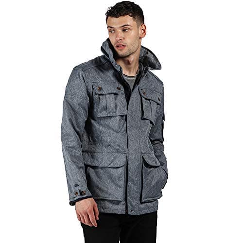 Image of Regatta Men Elmore' Breathable Lined Taped Seams With Concealed Hood Jackets Waterproof Shell - Dark Denim, Large