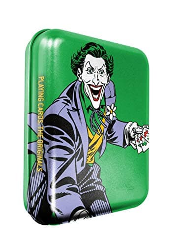 Image of Cartamundi DC Comics The Joker Playing Cards In Embossed Retro Tin, 55 Vintage Style Cards, Great Gift For Any Superhero Fan!