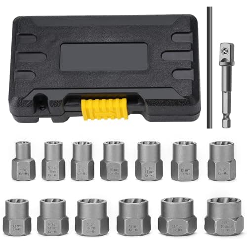 Image of 15Pcs Nut & Bolt Grip Extractor Socket Set Impact Bolt Nut Remover, Nut Removal Tool, Bolt Extractor Tool