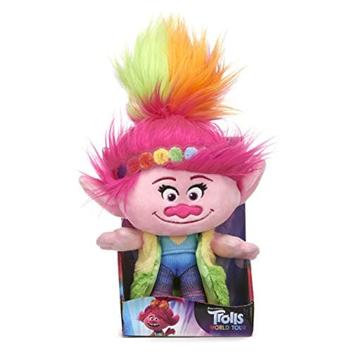 Image of Trolls 37529 Posh Paws World Tour Rainbow Poppy Soft Toy-25CM (10 inch), Multicoloured