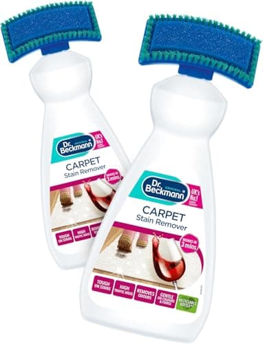 Image of Carpet Stain Remover with Cleaning Brush 650ml – Works in 3 mins – Oxy-Powered Fast-Acting Deep Cleaner for Old Stains & Odours – Colour and Fabric Safe, Pet Friendly