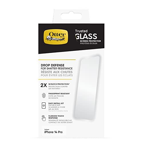 Image of OtterBox Trusted Glass Screen Protector for iPhone 14 Pro, Tempered Glass, x2 Scratch Protection, Drop Defence for Shatter Protection