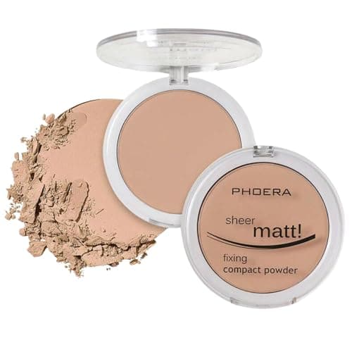 Image of Noble Gifts - Compact Fixing Powder, Sheer Matt Setting Powder with Vitamin E, Long Lasting Pressed Make Up Foundation (203 - Nude)