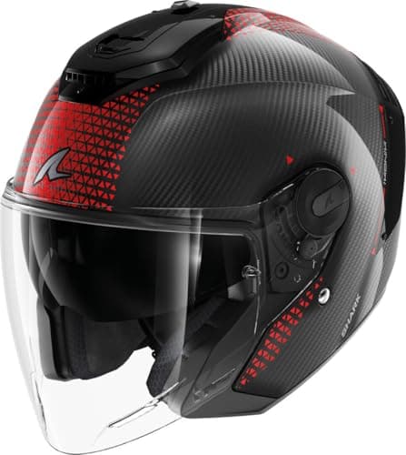 Image of Shark RS Jet Carbon Ikonik Jet Helmet, black/red, M (57/58)