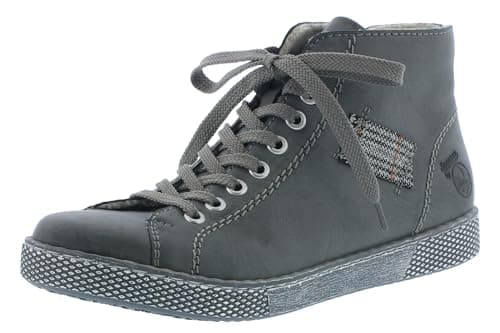 Image of Rieker Women's ankle boots, women's lace-up boots, loose insole, gray, 5 UK
