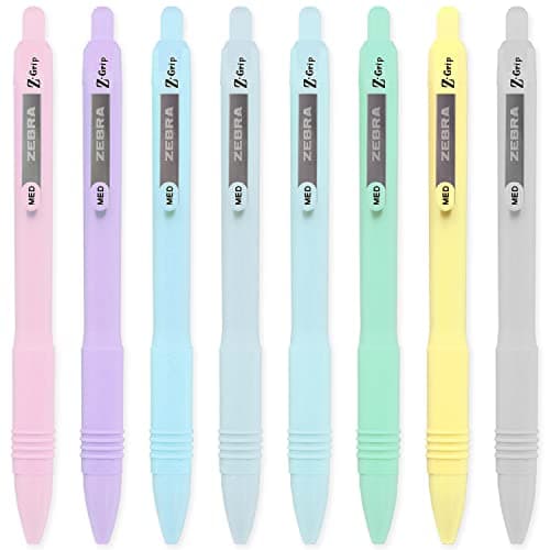 Image of Zebra Z-Grip Smooth Ballpoint Pen - 1.0mm - Black Ink - Pastel/Blush Barrels - Pack of 8