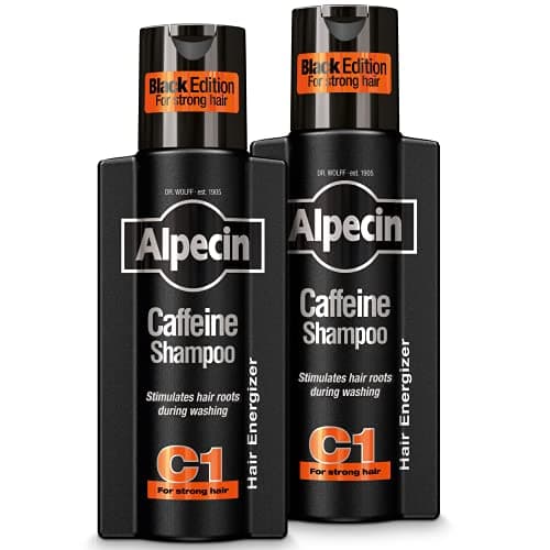 Image of Alpecin Caffeine Shampoo C1 Black Edition - 2 x 250 ml - with new fragrance | Natural hair growth for men | Energy for strong hair | Hair Care for Men Made in Germany