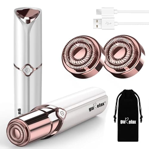 Image of Facial Hair Remover for Women,Hair Removal Device Rechargeable,Epilator for Women for Face Included 2 x Replacement Heads,Painless Lady Shavers,for Lip,Mustache, Chin