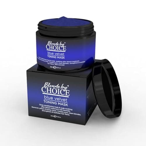 Image of Blue Velvet Toning Mask, Hair Toner For Bleached Hair From Blonde By Choice, Deep Conditioning Hair Treatment With Scalp Relief For Bleach Damaged Hair & Tonal After Care For Blonde Hair Dye, 250ml