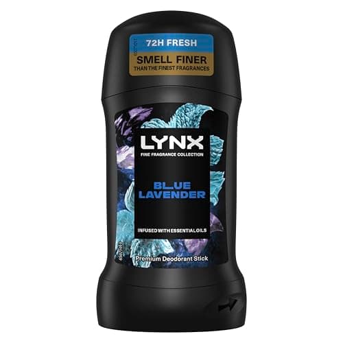 Image of Lynx Fine Fragrance Collection Blue Lavender Premium Deodorant Stick Men's Deodorant with a lavender, mint & amber fragrance for 72 hour odour protection 50 ml