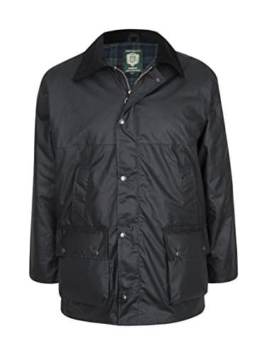 Image of Portmann Premium Quality Padded Mens Wax Jacket Made in UK (6XL, Black)