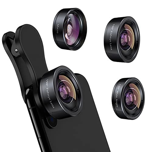Image of KEYWING Phone Camera Lens 3 in 1 Phone Lens Kit, 198 Fisheye Lens + 120 Super Wide-Angle Lens + 20x Macro Lens for iPhone Samsung Android Smartphone