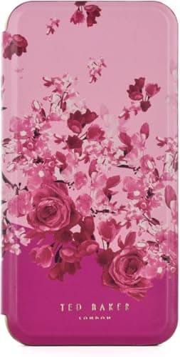 Image of Ted Baker Scattered Flowers Mirror Folio Case Compatible with iPhone 16 - Pink Gold