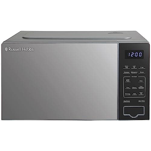 Image of Russell Hobbs Touch Control Digital Solo Microwave 20L 800W in Silver with 10 Power Levels, 6 Auto Cook Menus, Defrost Control, Clock & Timer RHMT2005S