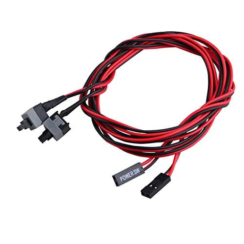 Image of Jopto 2PCS ATX PC Computer Motherboard Switch On Off Reset Power Cable Case Power Supply Reset Switch Cable Desktop Computer Host Switch Cable Power Button Connection Jumper Red and Black 80cm