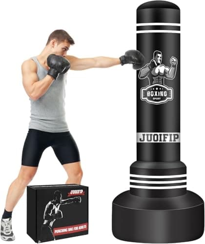 Image of NZQXJXZ Freestanding Punching Bag with Stand 175cm – Thickened PVC Inflatable Boxing Bag for Adults & Kids, Leak-Proof Design for Indoor & Outdoor MMA, Kickboxing, Muay Thai & Stress Relief Training