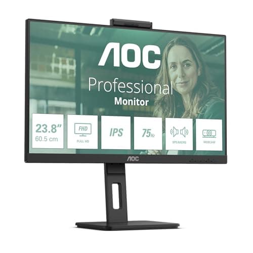 Image of AOC 24P3QW - 24 inch FHD Monitor, 75Hz, IPS, 4ms, 2MP WebCam, USB HUB, Height Adjust , Speakers (1920 x 1080 @ 75Hz, HDMI 1.4 x 2 / DP 1.2 x 1)