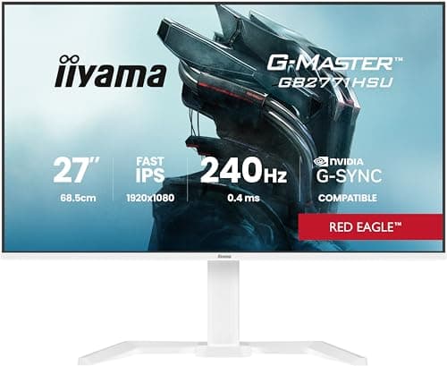 Image of iiyama G-Master GB2771HSU-W1 27 inch Fast-IPS LCD, White Bezel, 240Hz, 0.4ms, Adaptive Sync & G-Sync Compatible, Full HD 1920x1080, 2 x HDMI, 1 x DisplayPort, HAS