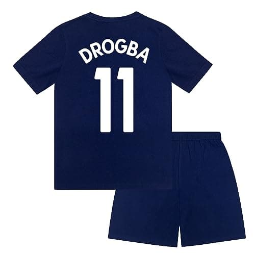 Image of Chelsea Boys Drogba 11 Sublimation Short Pyjamas Blue 8-9 Years