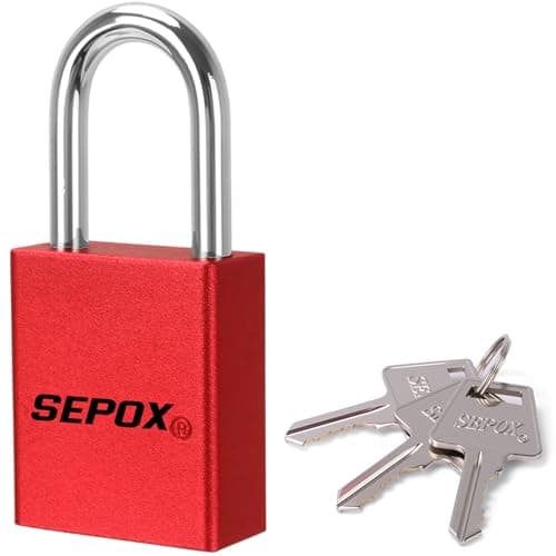 Image of SEPOX Weatherproof Padlock with Keys, 40mm Solid Aluminum Lockbody Heavy Duty Outdoor Padlocks, Corrosion Resistant for Lock-Out, Loto, Garden Gate, Shed, Locker, Cabinet, Door Security