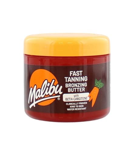 Image of Malibu Sun Bronzing Fast Tanning Body Butter, Tan Accelerator with Beta Carotene, Moisturising & Water Resistant Formula, 300ml, SPF 0
