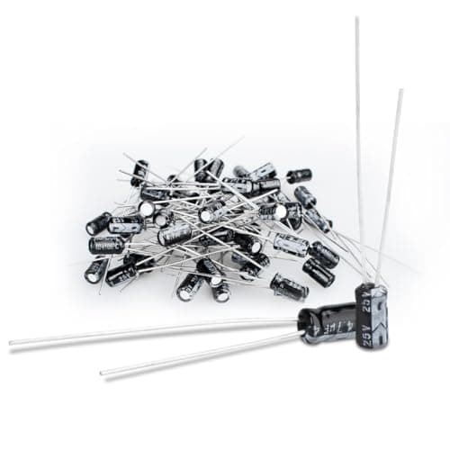 Image of Innfeeltech 50 Pcs Electrolytic Capacitor 4.7uF 25V Aluminum Radial Electrolytic Capacitors