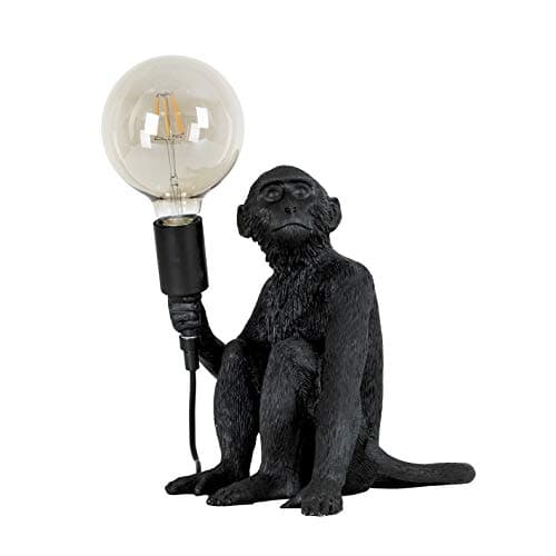 Image of MiniSun | Modern Black Painted Monkey Design Table Lamp | Table Lamps, Home Décor & Improvement Essential | Includes 6W LED Bulb [2700K Warm White]