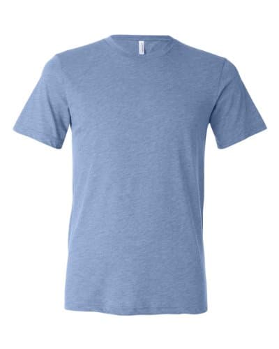 Image of Canvas Mens Triblend Crew Neck Plain Short Sleeve T-Shirt (XL) (Blue Triblend)