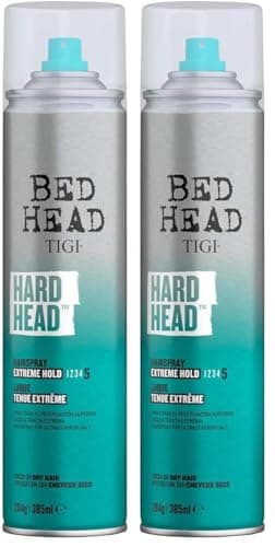 Image of Bed Head by TIGI Hard Head Hairspray Multipack – 2-Pack Extra Strong Hold Hair Spray for Women and Men, Professional Salon Styling, Long-Lasting Control with Natural Shine Finish, Frizz Control