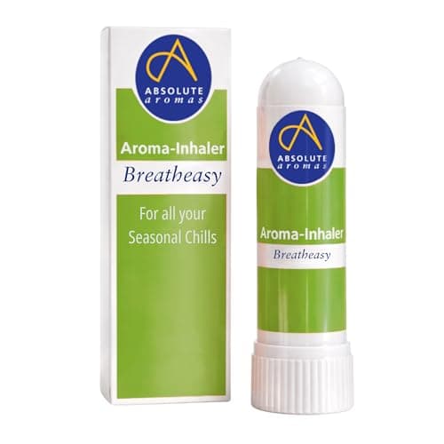 Image of Absolute Aromas Breatheasy Aroma Inhaler with 100% Pure, Natural Essential Oils - Eucalyptus, Tea Tree, Cajeput and Ravensara - Instant Congestion Relief for All Your Chills.