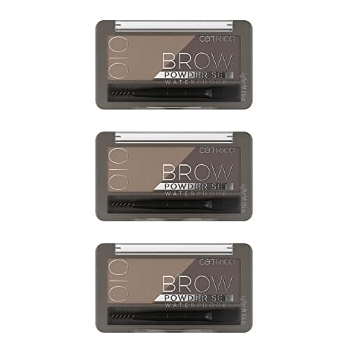 Image of Catrice Brow Powder Set Waterproof, eyebrow powder, No. 010, brown, long-lasting, instant results, matte, vegan, nanoparticle-free, pack of 3 (3x4g)