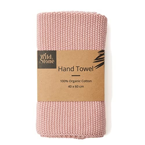 Image of Wild & Stone | Organic Cotton Hand Towel Kitchen Towel | Perfect For Around The Home | Eco Hand Towels (Rose)
