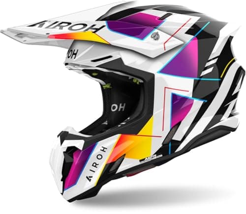 Image of Airoh Twist 3 Rainbow Motocross Helmet, white/pink/black, M (57/58)
