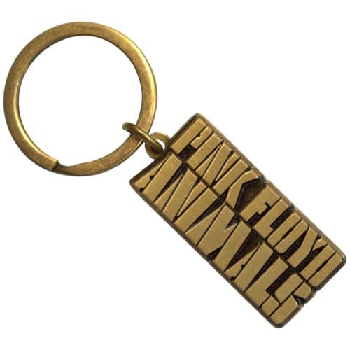 Image of Rock Off officially licensed products Pink Floyd Animals Gold Text Logo Keychain Keychain One Size